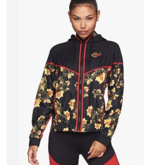 Nike Jackets & Blazers - Nike Sportswear Windrunner Women's Printed Jacket Gym Casual Black/Yellow/Red M
